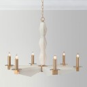 John Richard - Sculptural Alabaster and Brass Six-Light Chandelier